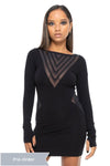 5D x Stellar Dust Chevron Mesh Mini Dress / PRE-ORDER - Dresses -  - FIVE AND DIAMOND