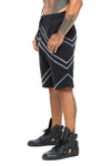 5D x Stellar Dust Mens Asymmetrical Shorts - Shorts-Mens -  - FIVE AND DIAMOND