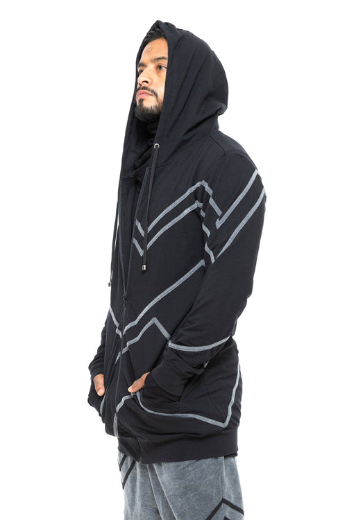 5D x Stellar Dust Mens Asymmetrical Zip Hoody - Hoodies - Mens -  - FIVE AND DIAMOND