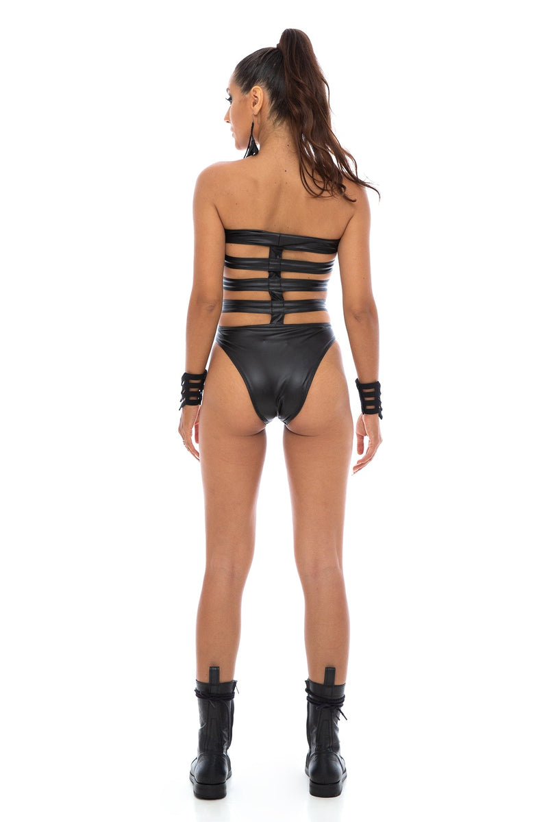 5D x Stellar Dust V Cage One Piece - faux leather – FIVE AND DIAMOND