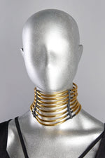 Cyberesque Long Neck Collar - Brass - Necklaces -  - FIVE AND DIAMOND