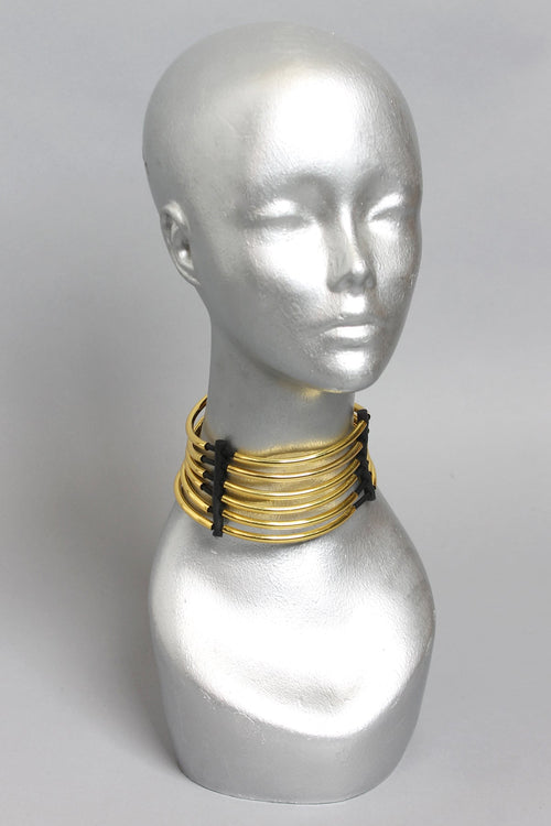 Cyberesque Short Neck Collar - Brass - Necklaces -  - FIVE AND DIAMOND