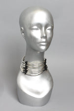 Cyberesque Short Neck Collar - White Brass - Necklaces -  - FIVE AND DIAMOND