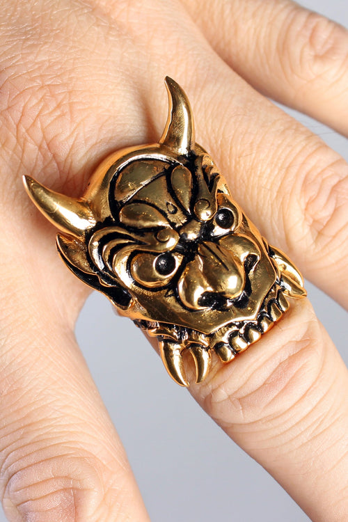 Eyecon Brass Oni Ring - Rings - 7 - FIVE AND DIAMOND