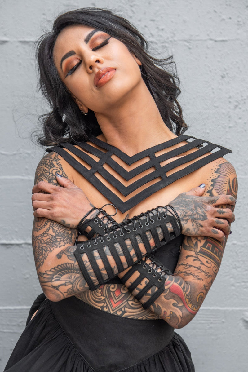 Five and Diamond Cage Corset Gauntlet - Twill Cuffs FIVE AND DIAMOND 