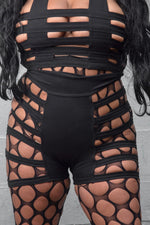 Five and Diamond Delila Curve Shorts Cage FIVE AND DIAMOND XL - 3" inseam Black - Ships Now 