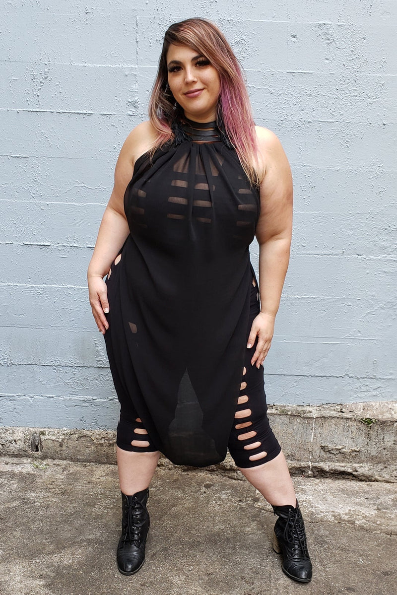 leather cage dress Cage Mini Dress