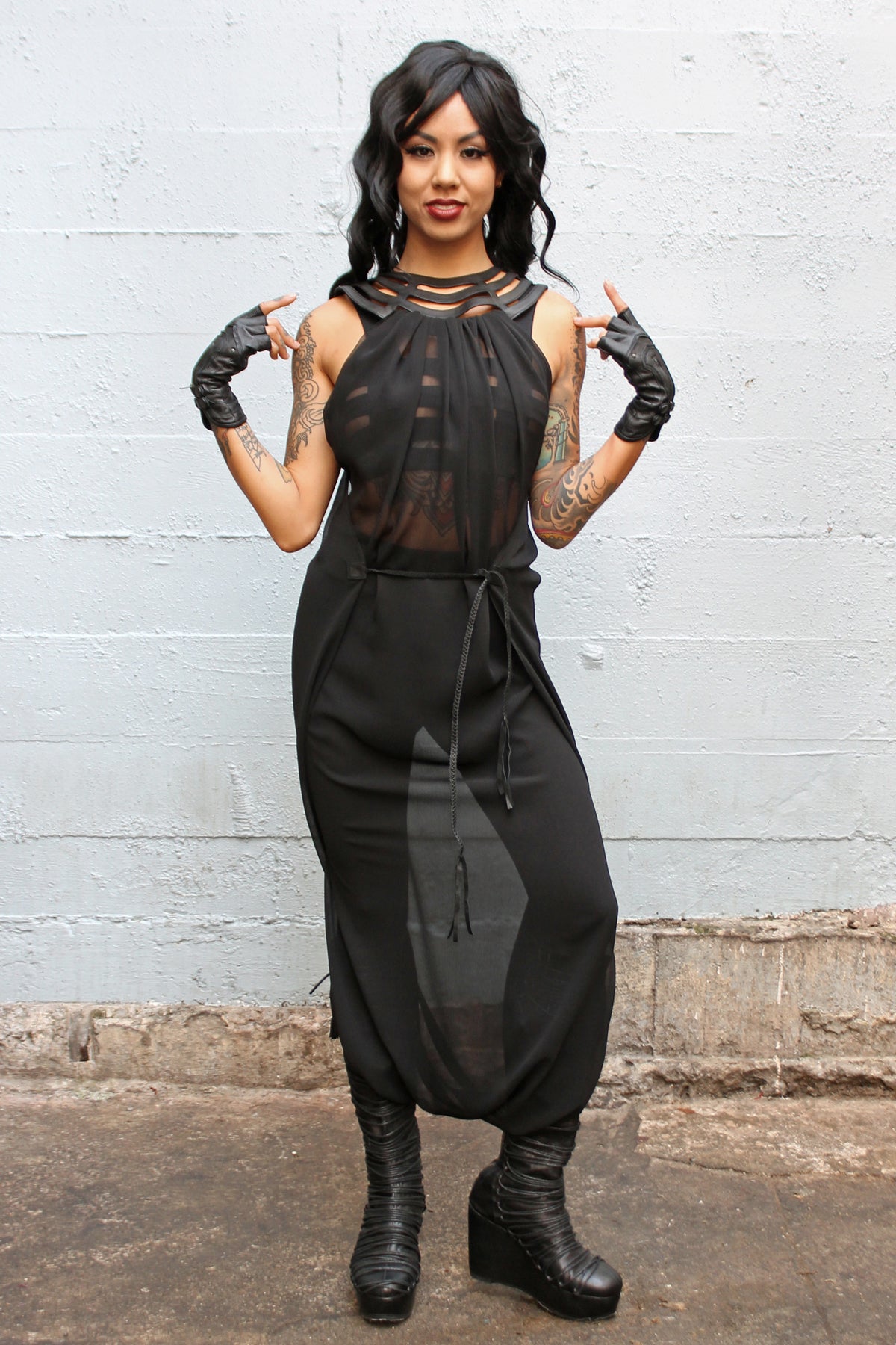 leather cage dress Tracer Cage Harness Dress