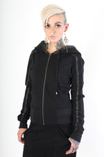 Hilmer x Sparrow Bengal Hoodie with Leather - Hoodies - Womens -  - FIVE AND DIAMOND