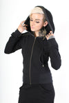 Hilmer x Sparrow Bengal Hoodie with Leather - Hoodies - Womens - XS / Black - FIVE AND DIAMOND