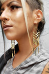 Hilmer x Sparrow Chevron Plate Earrings - Earrings - Classic - Brass - FIVE AND DIAMOND