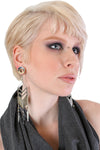 Hilmer x Sparrow Chevron Plate Earrings - Earrings - Classic - White Brass - FIVE AND DIAMOND
