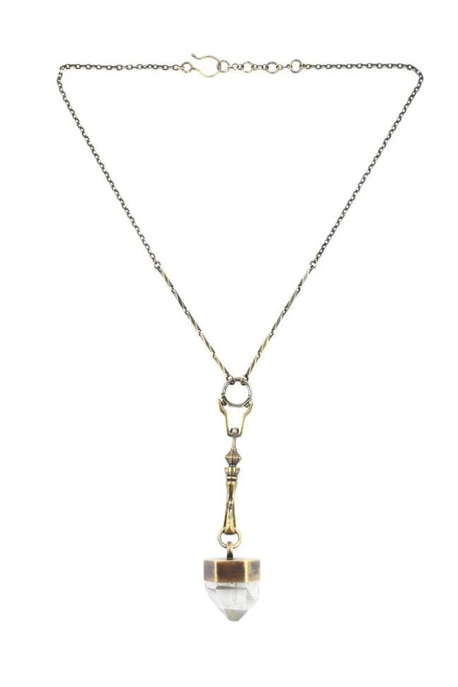 Hilmer x Sparrow Crystal Spire Necklace - Brass - Necklaces -  - FIVE AND DIAMOND