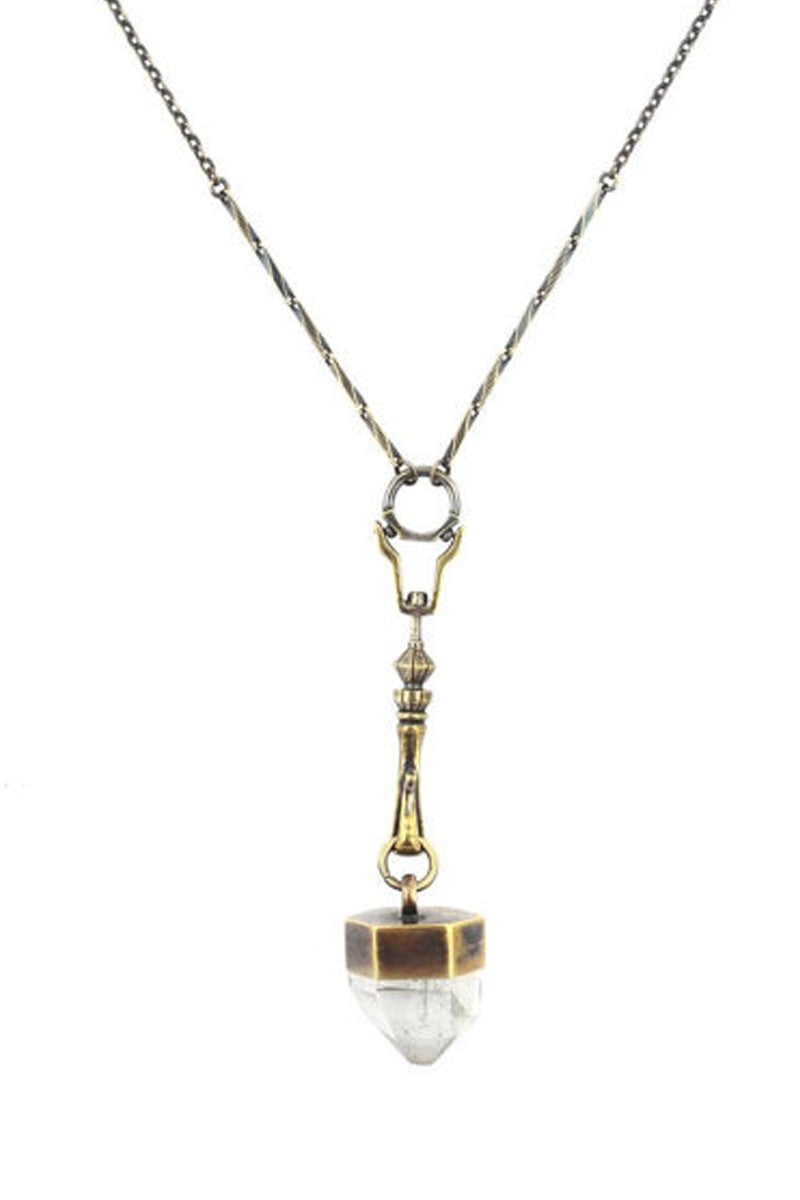 Hilmer x Sparrow Crystal Spire Necklace - Brass - Necklaces - Brass - FIVE AND DIAMOND