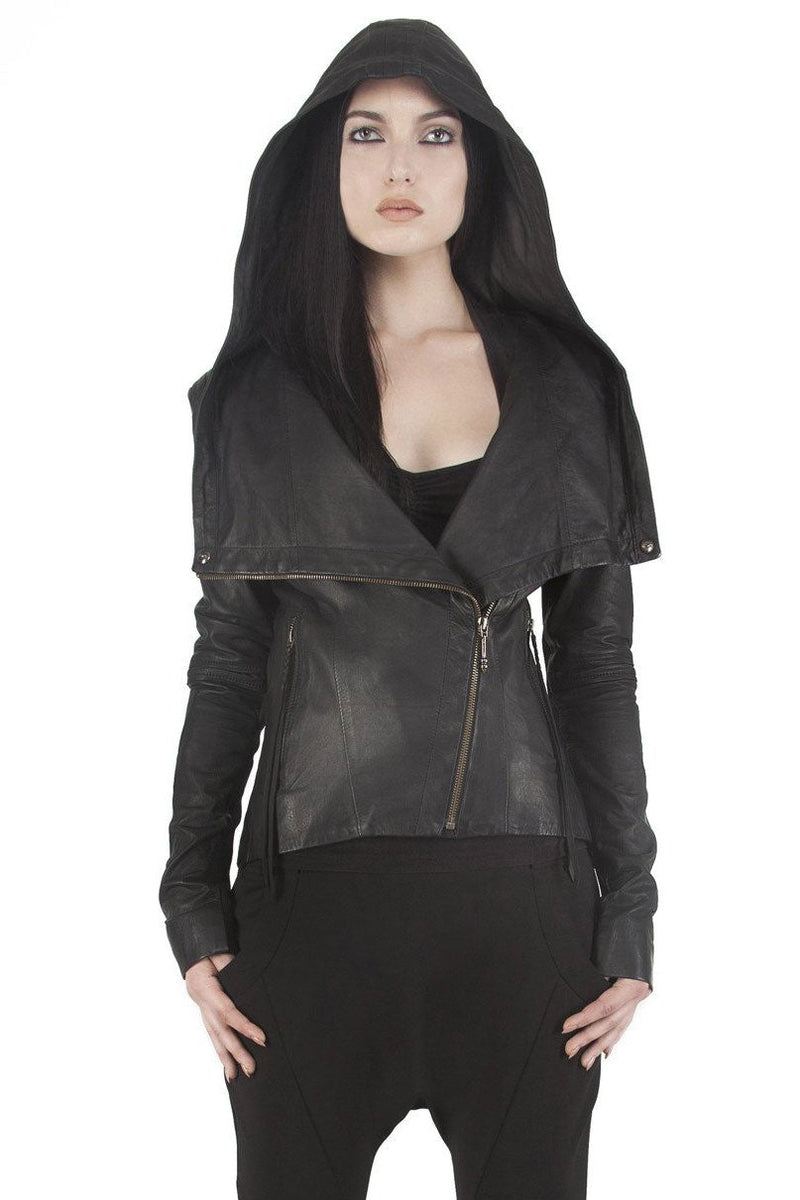 Hilmer x Sparrow Dovetail Leather Hoody - Jackets-Womens -  - FIVE AND DIAMOND