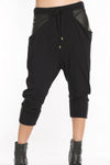 Hilmer x Sparrow Onyx Harem Cropped Pants - With Leather - Pants-Womens -  - FIVE AND DIAMOND