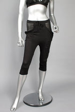 Hilmer x Sparrow Onyx Harem Cropped Pants - With Leather - Pants-Womens -  - FIVE AND DIAMOND