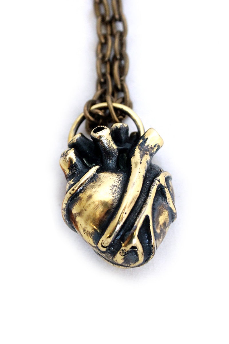 Jan Hilmer Anatomical Brass Heart Necklace - Large - Necklaces -  - FIVE AND DIAMOND
