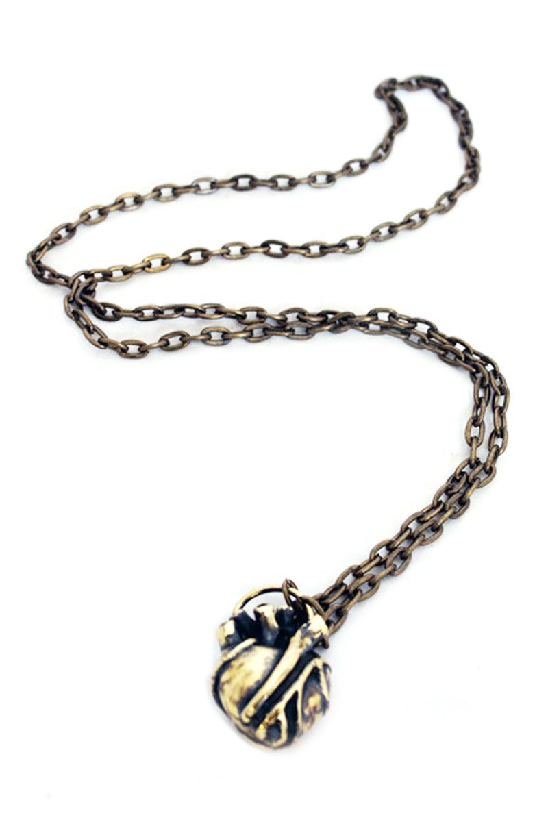Jan Hilmer Anatomical Brass Heart Necklace - Large - Necklaces -  - FIVE AND DIAMOND