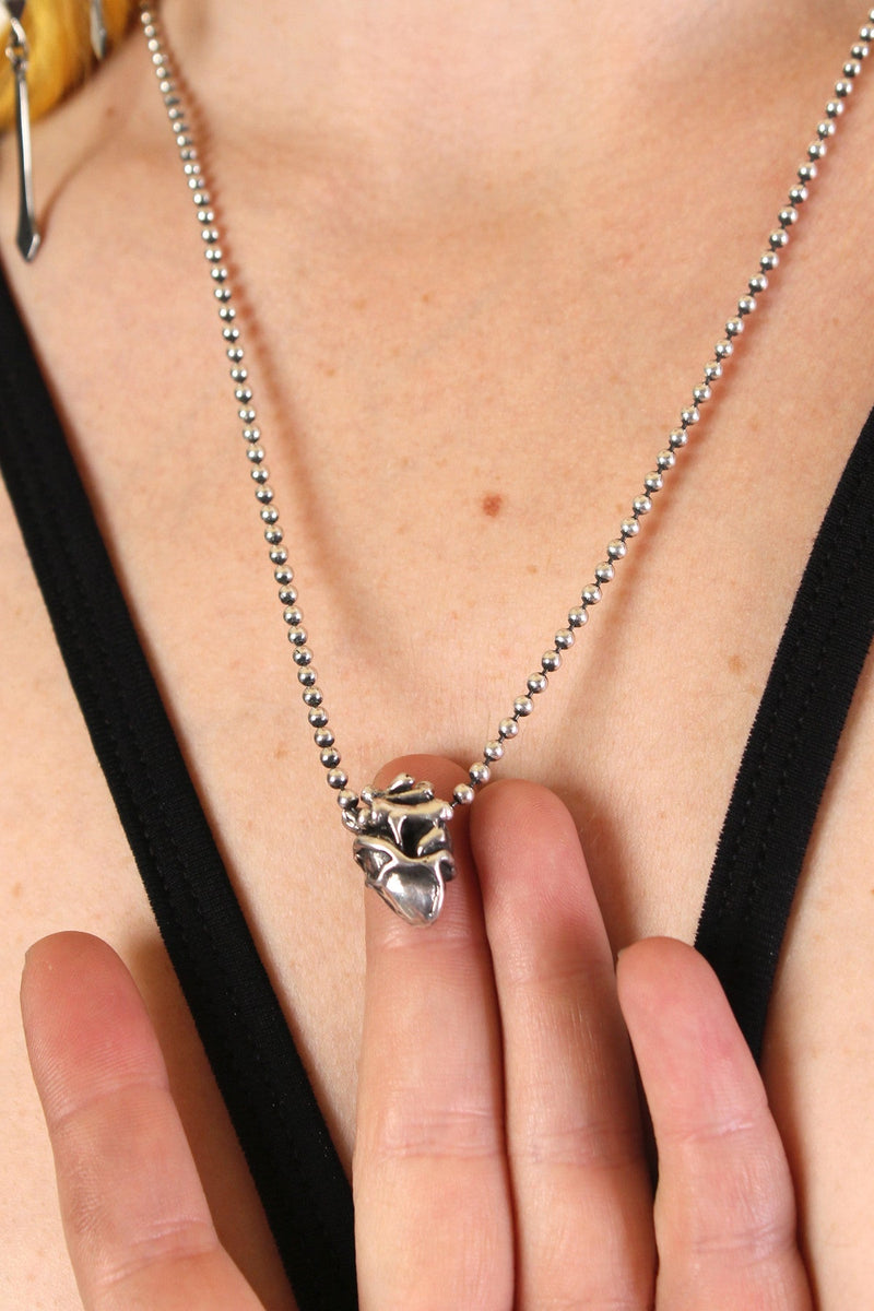 Jan Hilmer Anatomical Silver Heart Necklace - Small - Necklaces -  - FIVE AND DIAMOND