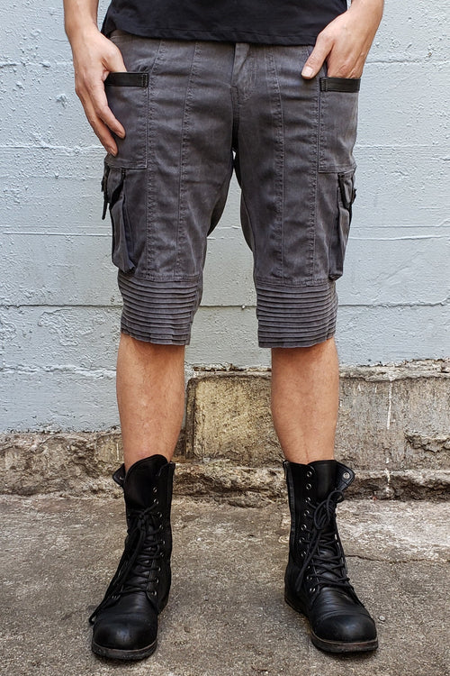 Jan Hilmer Side Buckle Shorts - Dark Grey - Shorts-Mens - Dark Grey / 30 - FIVE AND DIAMOND