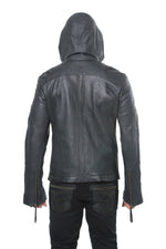 Jan Hilmer Tiger Leather Hoody - Jackets-Mens -  - FIVE AND DIAMOND