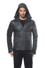 Jan Hilmer Tiger Leather Hoody - Jackets-Mens - Large / Ships Now - FIVE AND DIAMOND