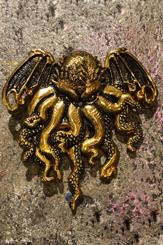 Miss Monster Cthulhu Pendant Yellow Brass - Pendant - Available NOW - FIVE AND DIAMOND