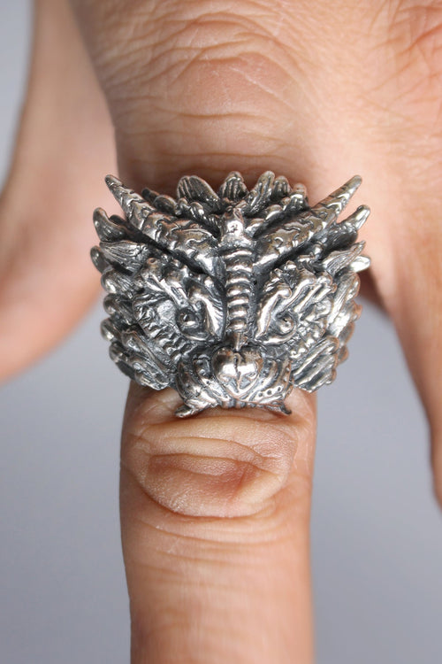 Miss Monster Foo Dog Ring - Silver - Rings -  - FIVE AND DIAMOND