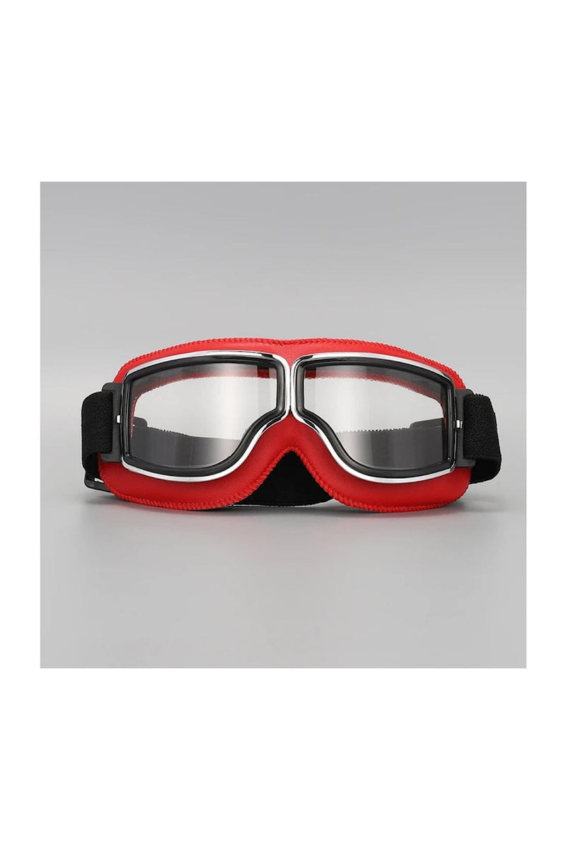 Retro, Foldable Motorcycle Goggles - Red Goggles Showcase 