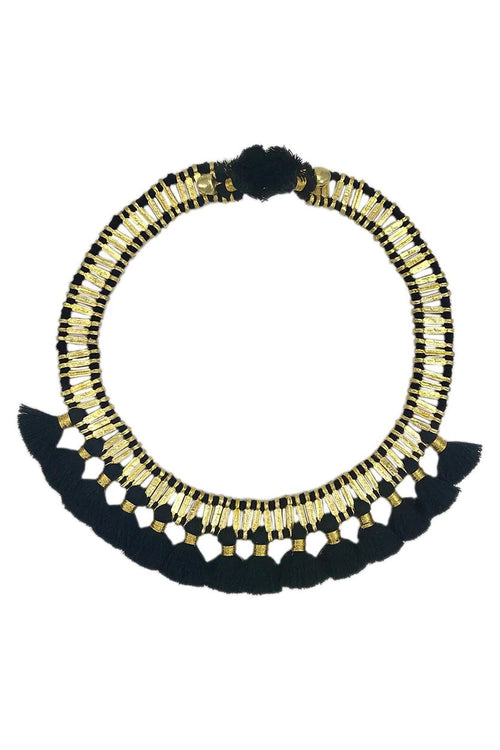 Slate and Salt Temple Collar Necklace with Tassels Necklaces Slate and Salt 