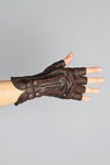 Steam Trunk Archery Leather Gloves - Brown - Gloves -  - FIVE AND DIAMOND