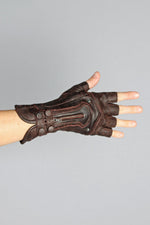 Steam Trunk Archery Leather Gloves - Brown - Gloves -  - FIVE AND DIAMOND