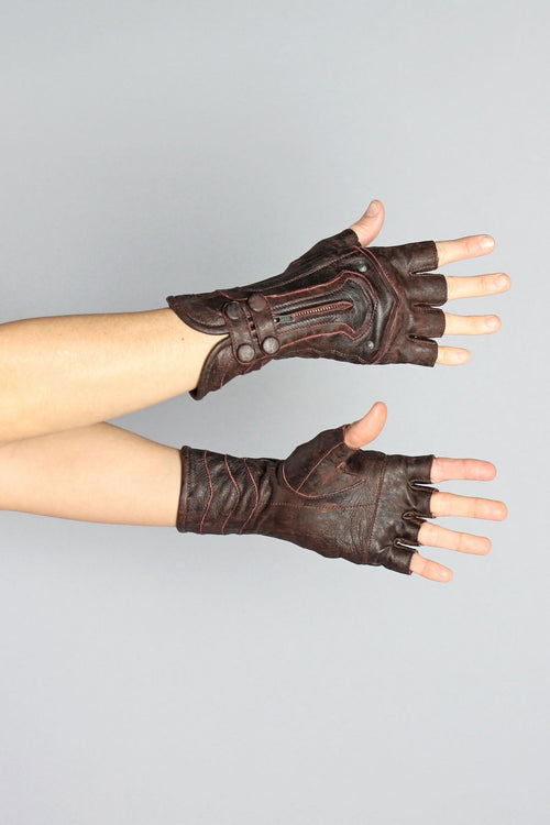 Steam Trunk Archery Leather Gloves - Brown - Gloves - Brown / XS - FIVE AND DIAMOND