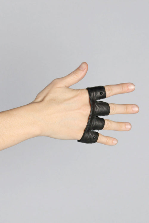 Steam Trunk Leather Knuckle Glove - Gloves -  - FIVE AND DIAMOND