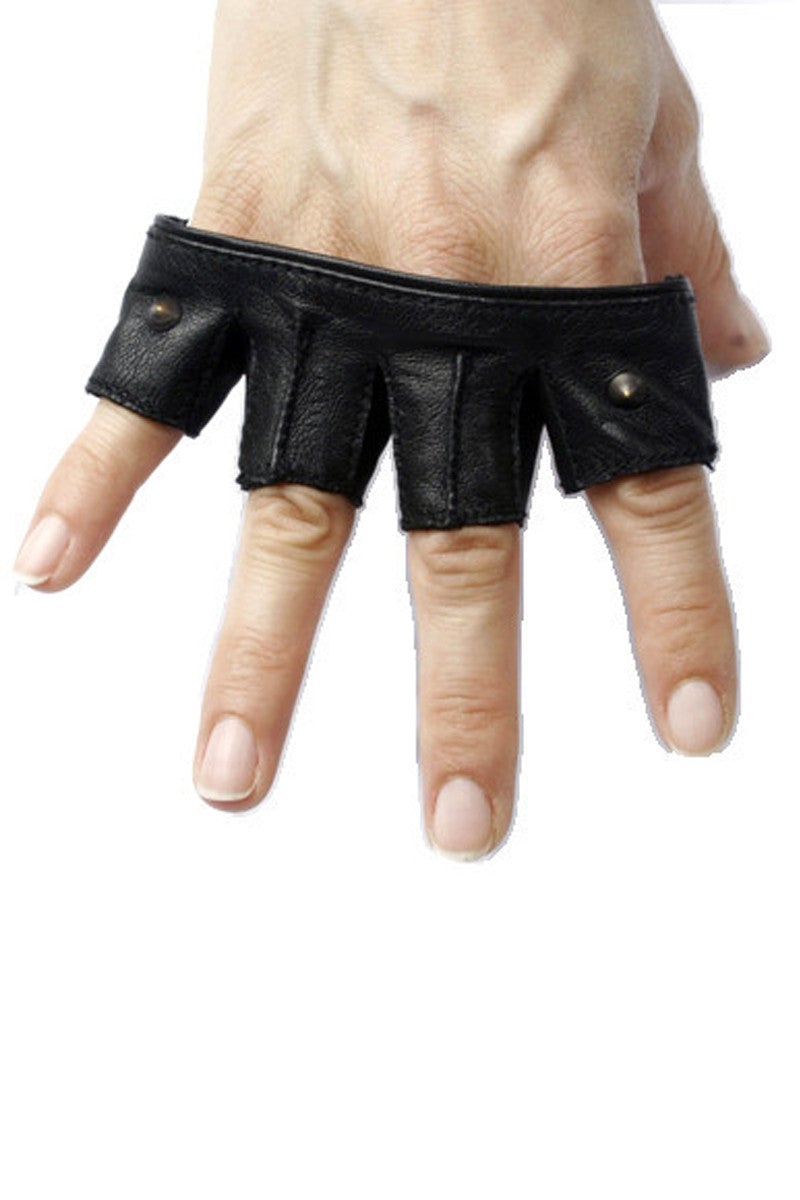 Steam Trunk Leather Knuckle Glove - Gloves - Ships Now / XS - FIVE AND DIAMOND