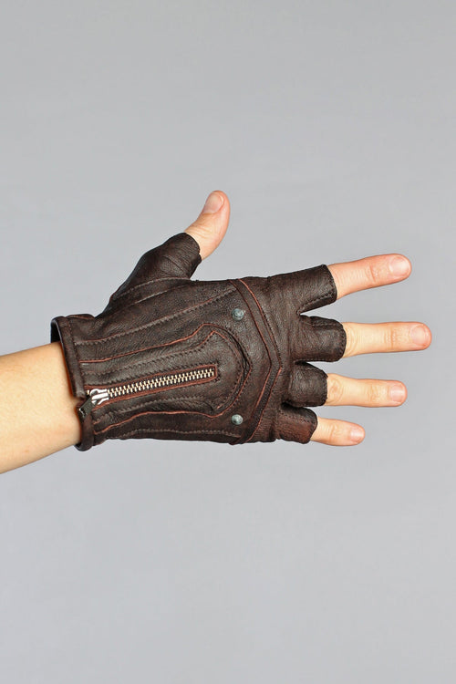 Steam Trunk Mojo Moto Riding Gloves Brown - Gloves -  - FIVE AND DIAMOND