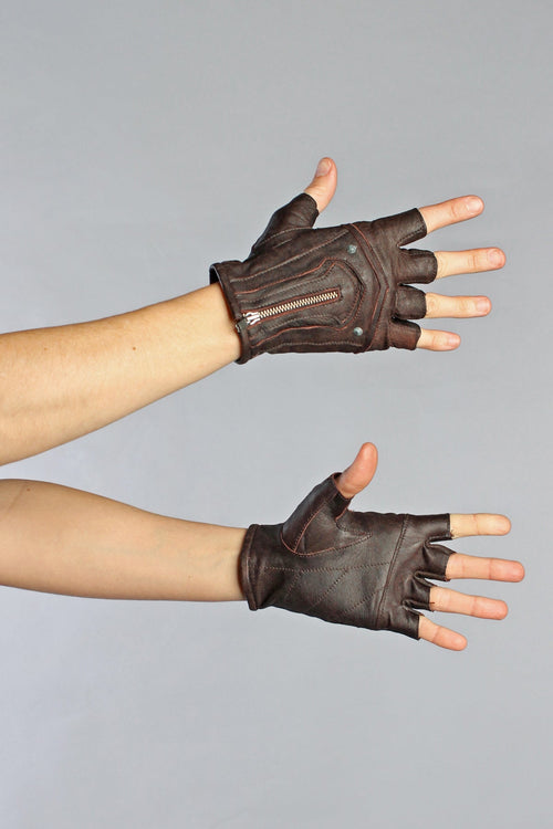 Steam Trunk Mojo Moto Riding Gloves Brown - Gloves - XS / Brown - FIVE AND DIAMOND