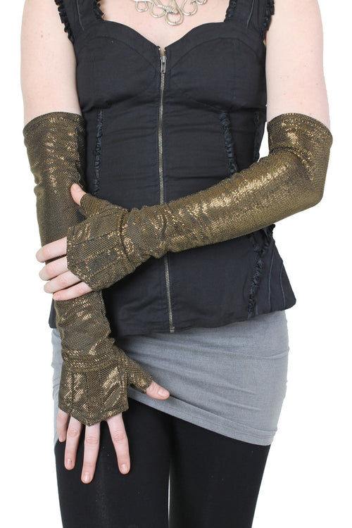 Steam Trunk Opera Glove - Gold - last one size Large - Gloves -  - FIVE AND DIAMOND