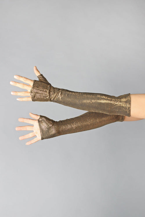 Steam Trunk Opera Glove - Gold - last one size Large - Gloves -  - FIVE AND DIAMOND