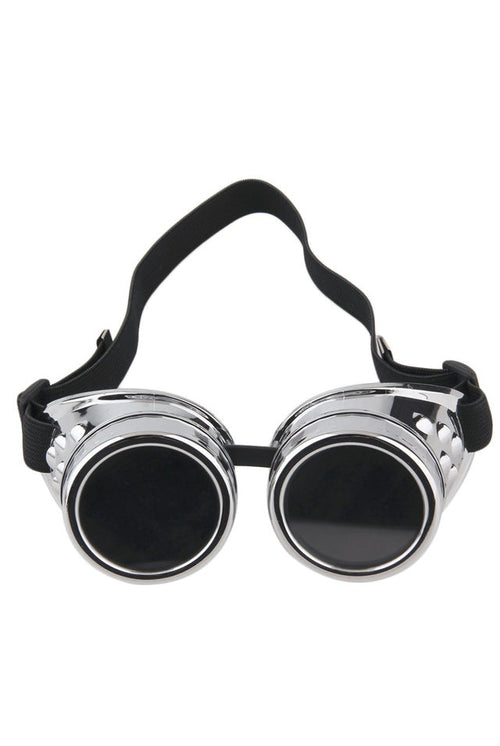 Steampunk Round Goggles - silver - Goggles -  - FIVE AND DIAMOND